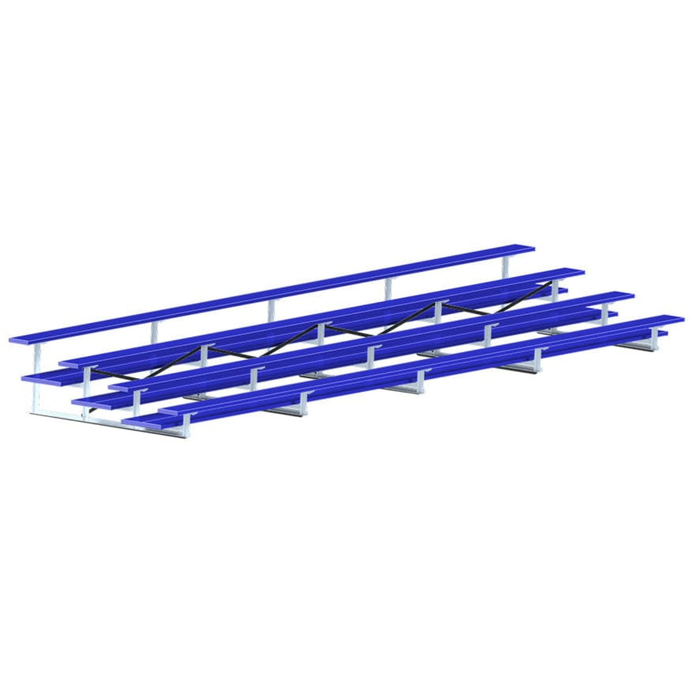 Jaypro Bleacher - 27' (4 Row - Double Foot Plank) - All Aluminum (Powder Coated) - BLDP-427ALPC