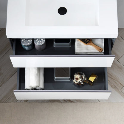 Blossom Berlin – 24 Inch Vanity – Glossy White & Glossy Grey - V8019 24 01