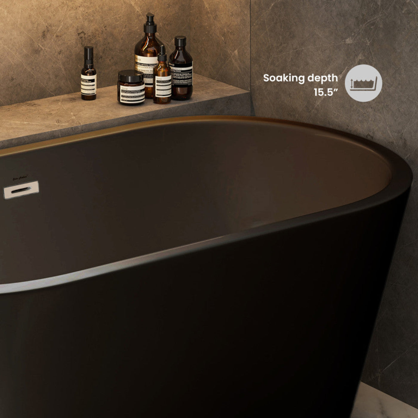 Swiss Madison Claire 60" Freestanding Bathtub in Matte Black - SM-FB590MB