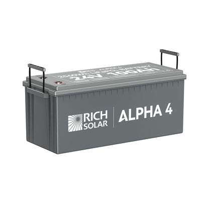 Rich Solar 4 | 24V 100Ah LiFePO4 Battery | Powerful 24V Lithium Battery for RVs, Trailers, Vans, Boats, Off-Grid | 5,000 Lifetime Cycles | Bluetooth and Internal Heat Technology - RS-B241S