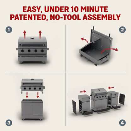 TYTUS Fresno 5-Burner LP/NG Convertible Grill in Stainless Steel + Shadow Stone - TDT-021-0702