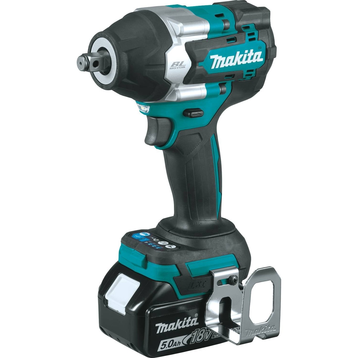 Makita (XWT17T) 18V LXT Lithium-Ion Brushless Cordless 4-Speed Mid-Torque 1/2" Sq. Drive Impact Wrench Kit w/ friction ring anvil - XWT17T