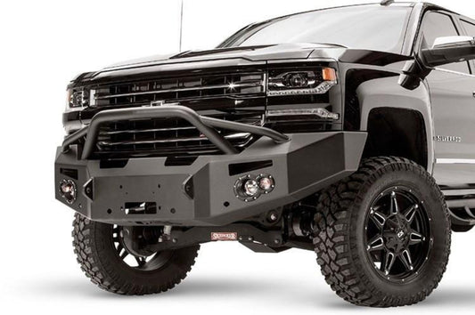 Fab Fours CS16-F3852-1 Chevy Silverado 1500 2016-2018 Premium Front Bumper Winch Ready with Pre-Runner Guard