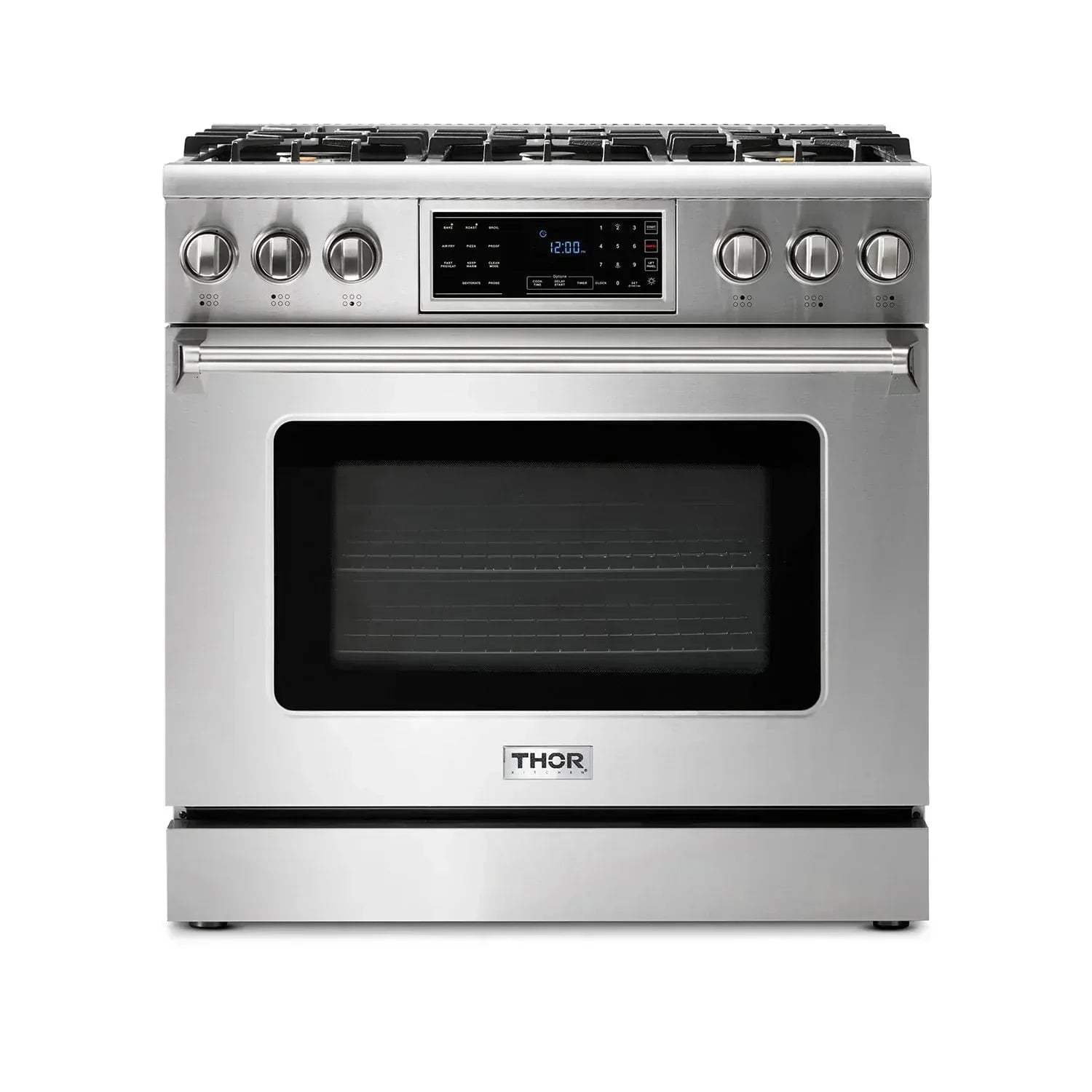 Thor Kitchen Appliance Package - 36 In. Gas Range, Range Hood, Microwave Drawer, Refrigerator, Dishwasher, AP-TRG3601-W-5