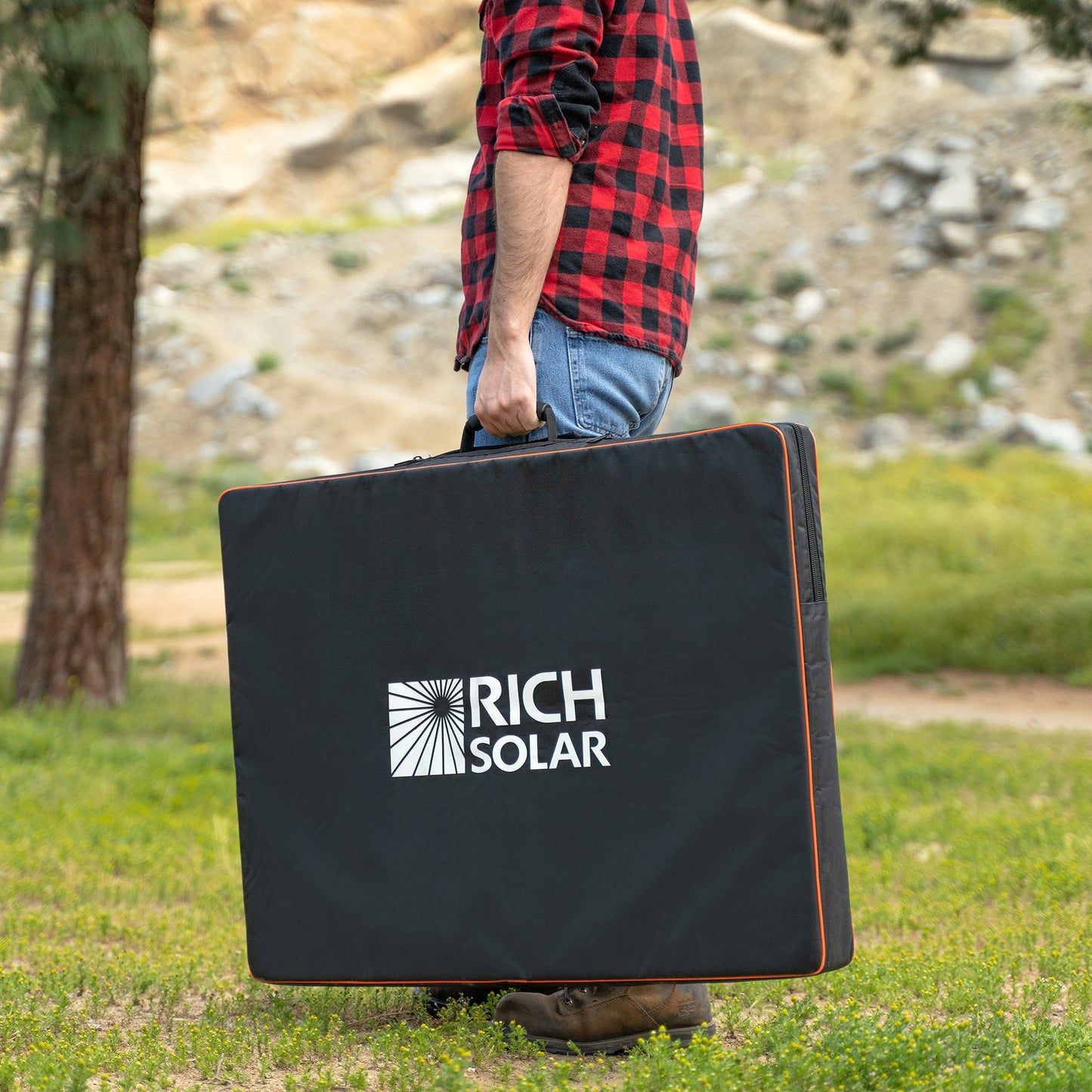 Rich Solar MEGA 200 Portable Briefcase Solar Panel | 200 Watt Portable Solar Panel | Powerful 12V Portable Solar Panel for Generators, Power Stations, Campers | High Efficiency - RS-X200B