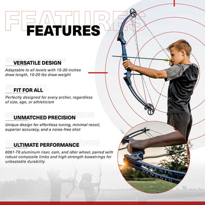 Genesis Archery Original Right Hand Compound Bow Kit w/Arrows & Quiver (5 Pack) - 323587