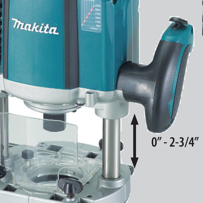 Makita 3-1/4 HP Plunge Router, 9,000-22,000 RPM, var. spd., L.E.D. Lights, electric brake - RP2301FC