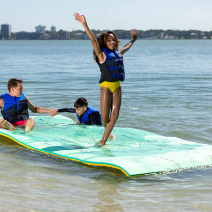 Summer Waves Aqua Lily Pad Water Mat Playground Floating Foam Pad Bundle w/ Nylon Storage Bag - 230903