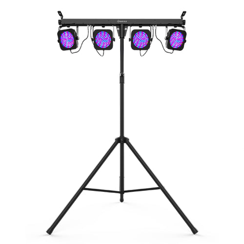 CHAUVET 4 BAR 4BAR DMX LED Stage Wash Light System w/ Case, Foot Switch & Tripod - 23916