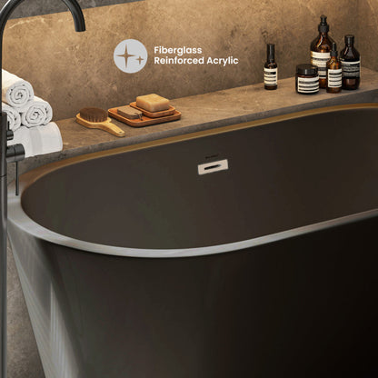 Swiss Madison Claire 60" Freestanding Bathtub in Matte Black - SM-FB590MB