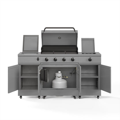 TYTUS Fresno 5-Burner LP/NG Convertible Grill in Gunmetal Gray - TDT-021-0101