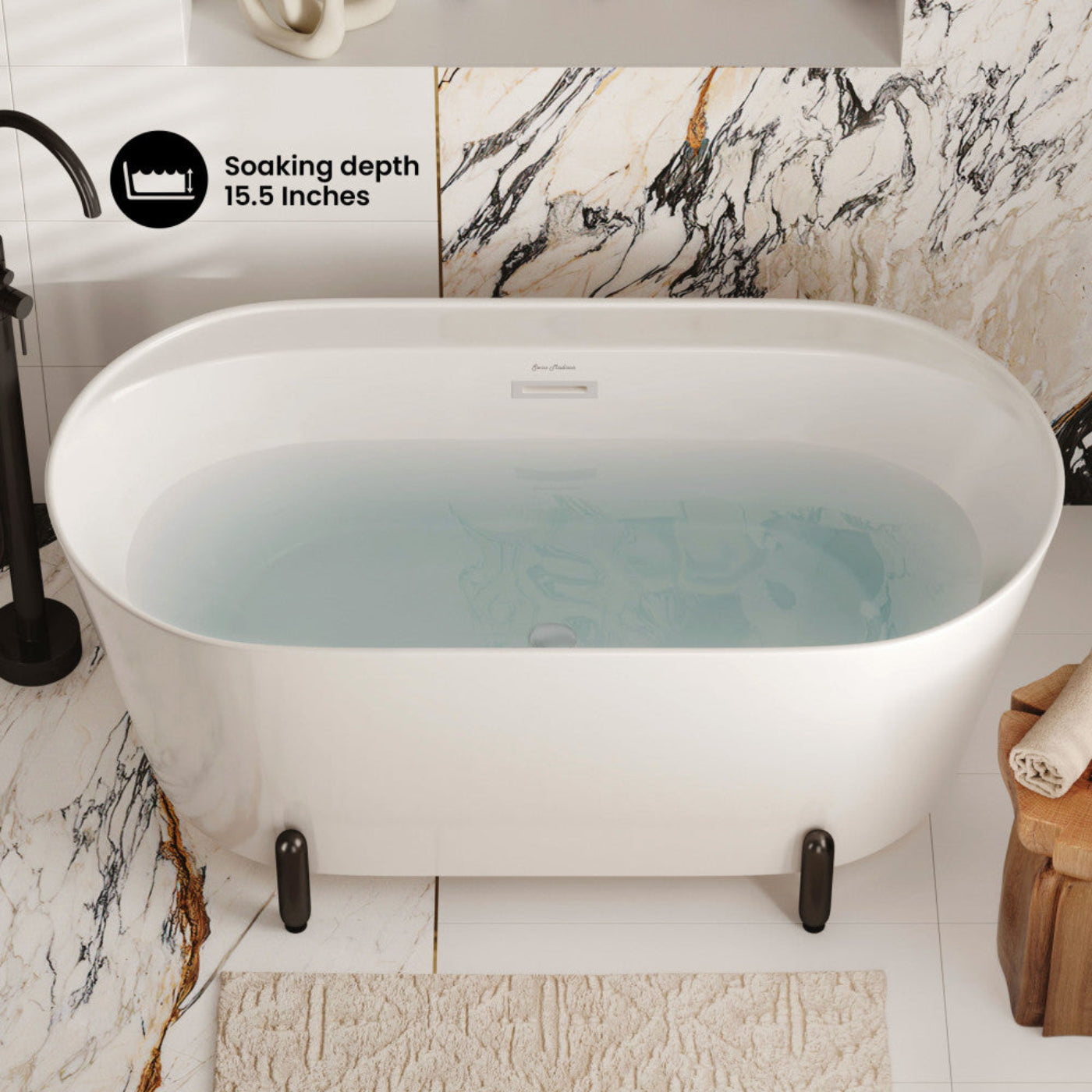 Swiss Madison Monaco 59" Freestanding Bathtub with Matte Black Stand - SM-FB1002MB