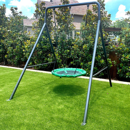 gobaplay Single Swing Set Playground Equipment with 39” Round Platform Saucer - 327672