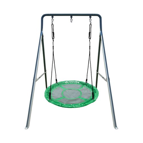 gobaplay Single Swing Set Playground Equipment with 39” Round Platform Saucer - 327672