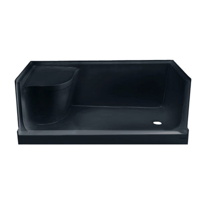 Swiss Madison Aquatique 60" x 32" Right Drain, Shower Base in Matte Black - SM-SB538MB
