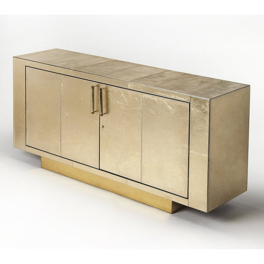Butler Specialty Company Francois Leather 70.5"" Buffet Sideboard, Gold  -  3736350