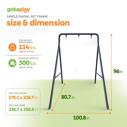 gobaplay Outdoor Swing Set Frame with Bars & gobaplay Boat Swing Platform Saucer - 416133