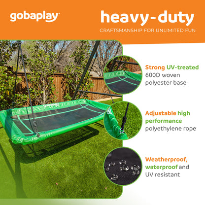 gobaplay Outdoor Swing Set Frame with Bars & gobaplay Rectangle Swing Platform - 416134