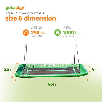 gobaplay Outdoor Swing Set Frame with Bars & gobaplay Rectangle Swing Platform - 416134