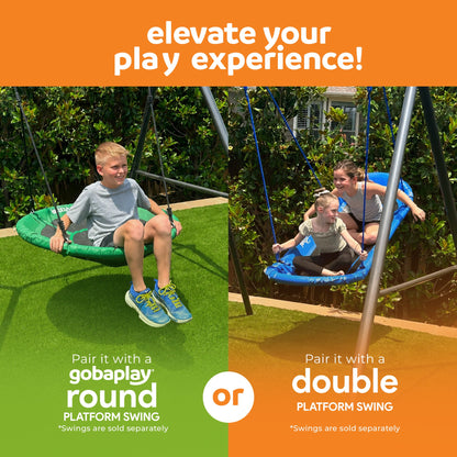 gobaplay Outdoor Swing Set Frame with Bars & gobaplay Rectangle Swing Platform - 416134