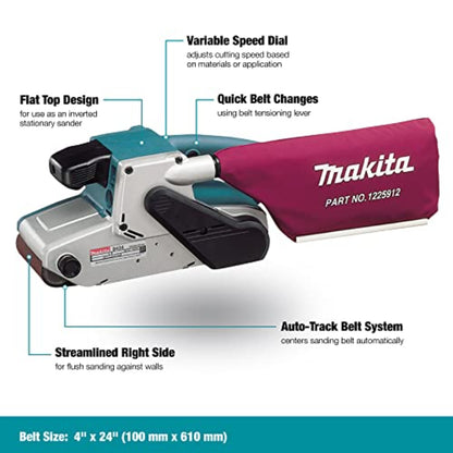 Makita 4" x 24" Belt Sander, with Variable Speed (Bare Tool) - 9404