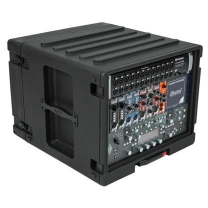 SKB 8U rSeries Rolling Rack with Integrated Back Wheels Pull Handle  - 429825