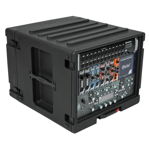 SKB 8U rSeries Rolling Rack with Integrated Back Wheels Pull Handle  - 429825