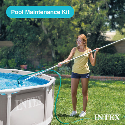 Summer Waves Round Above Ground Swimming Pool Set w/ Cleaning Maintenance Swimming Pool Kit - 173906