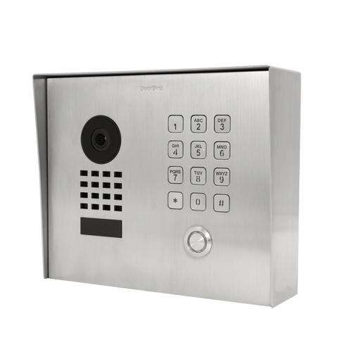 DoorBird D1101KH Classic Surface-Mount IP Video Intercom, 1 Call Button in Stainless Steel V4A