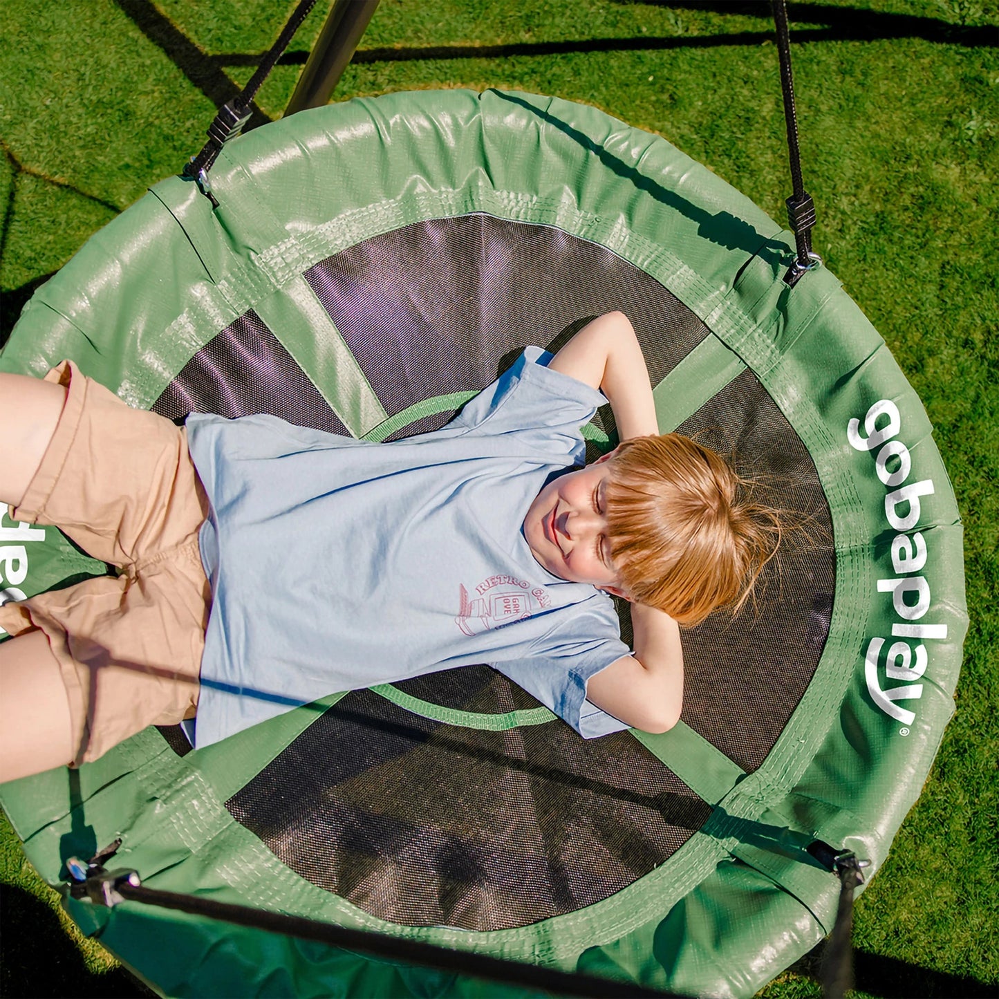 gobaplay Single Swing Set with 6' Frame Extension, Swings, and 40" Round Saucer - 431497