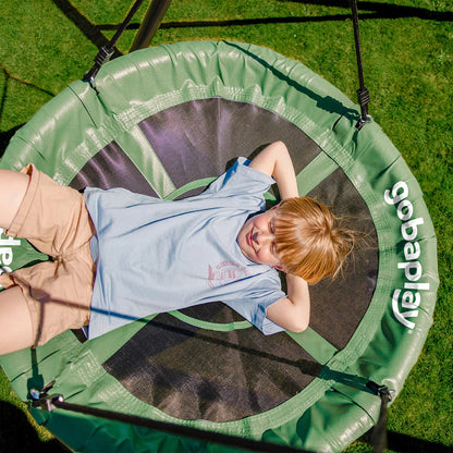 gobaplay Swing Set with 8' Frame Extension, Swings, 40" Saucer, & Hanging Tent - 431534
