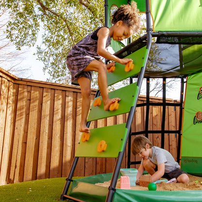 gobaplay SummitPro Climbing Tower, Outdoor Playset with Slide for Kids 6+, Green - 431540
