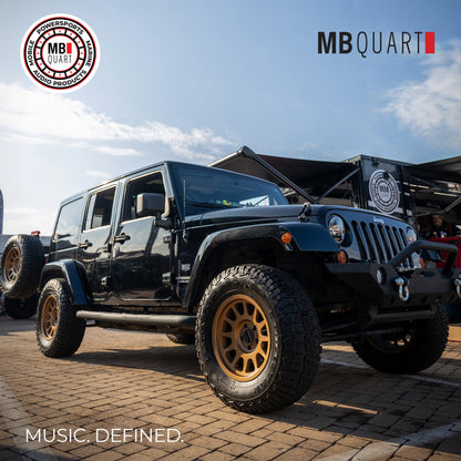 MB Quart Rear Overhead Soundbar For 07-18 Jeep Wrangler JK, Dual 8" Speakers - 431777