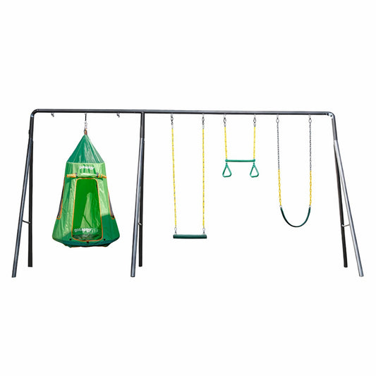 gobaplay Outdoor Frame Playground Equipment w/ 8' Extension & 39" Swing w/ Tent - 436276