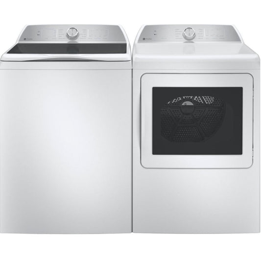 GE Appliances Profile 28 Inch Top Load Smart Washer & GE Profile 27 Inch Electric Dryer - PTW600BSRWS