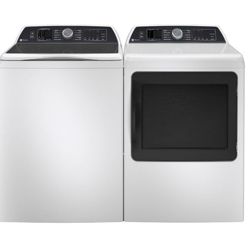 GE Appliances Profile 28 Inch Top Load Smart Washer & GE Profile 27 Inch Smart Electric Dryer - PTW700BSTWS
