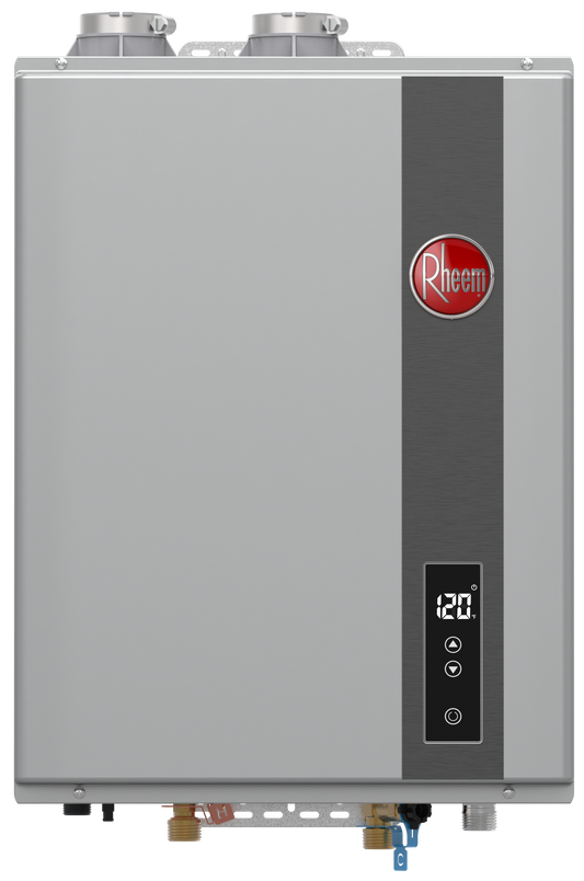 Rheem 120,000 BTU Indoor High-Efficency Condensing Direct Vent Natural Gas Tankless Water Heater Model RTGH-68DVLN-3 - RRTGH68DVLN3701169