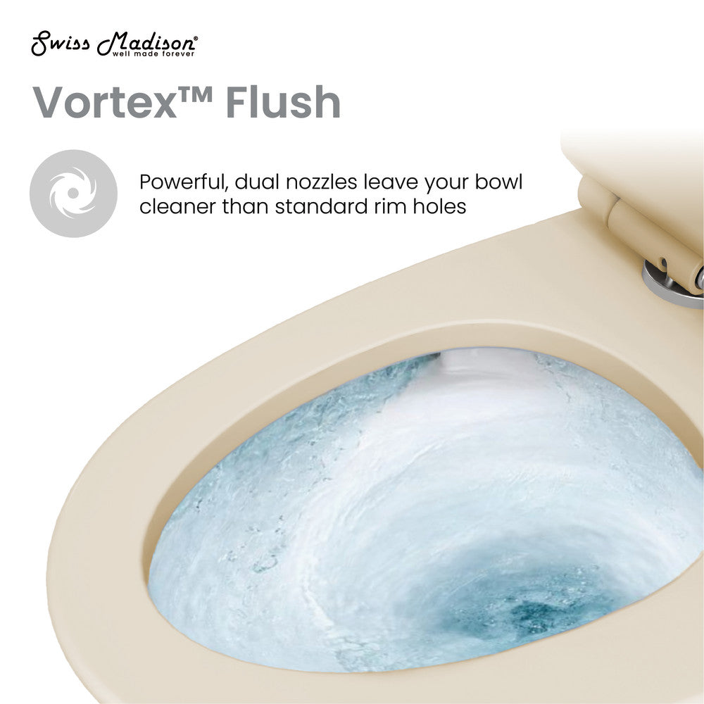 Swiss Madison Ivy One Piece Toilet Dual Vortex Flush 1.1/1.6 gpf in Bisque - SM-1T112BQ