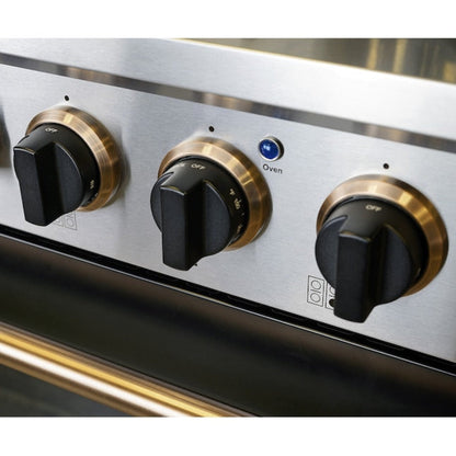 Kucht 36" Pro-Style Propane Gas Dual Fuel Range in Black with Gold Accents, KDF362/LP-K-GOLD - KDF362/LP-K-GOLD