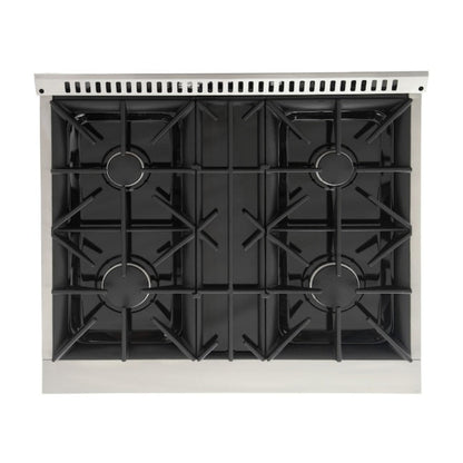 Kucht Professional 30" 4.2 cu ft. Propane Gas Range in Black with Rose Gold Accents, KNG301/LP-K-ROSE - KNG301/LP-K-ROSE