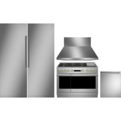 Monogram 5-Piece Package 30 Panel-Ready Premium Column Smart and 30 Panel-Ready Premium Column Freezer and 48 Dual Fuel Range and 24 Integrated Dishwasher and 48 Hood - ZDT985SPNSS