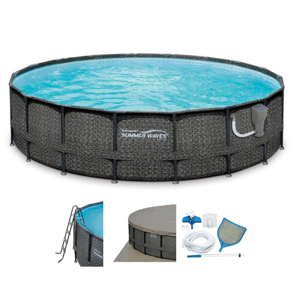 Summer Waves Elite 20ftx48in Above Ground Frame Swimming Pool Set w/ Pump  - 242947