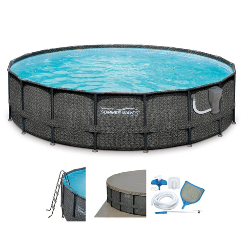 Summer Waves Elite 20ftx48in Above Ground Frame Swimming Pool Set w/ Pump  - 242947