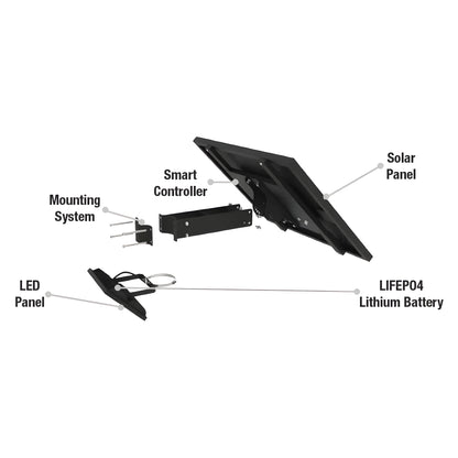 AVS Energy Solar LED Flood Light 40 Watt 5600 Lumens 5000K - AVS-BLK-40W