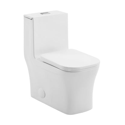 Swiss Madison Concorde One-Piece 12" Rough-in 1.1/1.6 GPF Dual Top Flush Square Toilet in Glossy White - SM-1T106