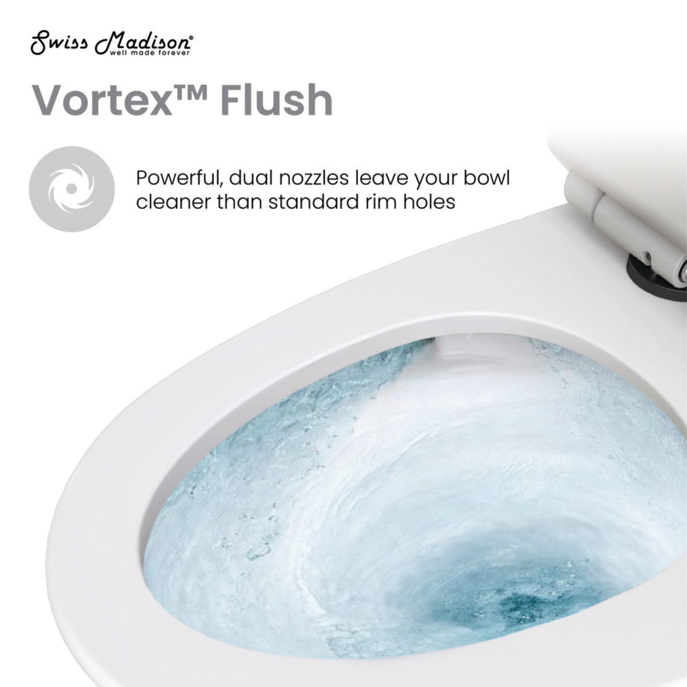 Swiss Madison St. Tropez One Piece Elongated Toilet Dual Vortex Flush, Black Hardware - SM-1T254HB