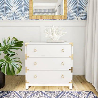 Butler Specialty Company Forster Campaign 3 Drawer Dresser, White  - 9337304