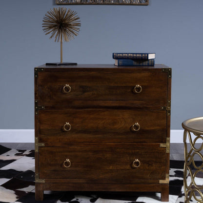 Butler Specialty Company Forster Campaign 3 Drawer Dresser, Dark Brown  - 9337354