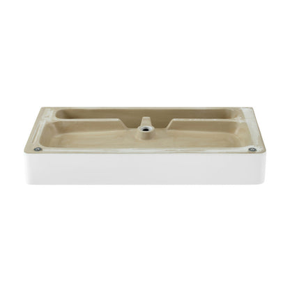 Swiss Madison Carre 36" Ceramic Console Sink White Basin Black Legs - SM-CS733