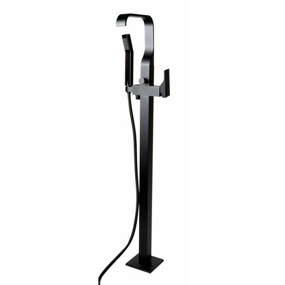 ALFI brands Curved Floor Mounted Tub Filler with Hand Held Shower Head  - AB2180